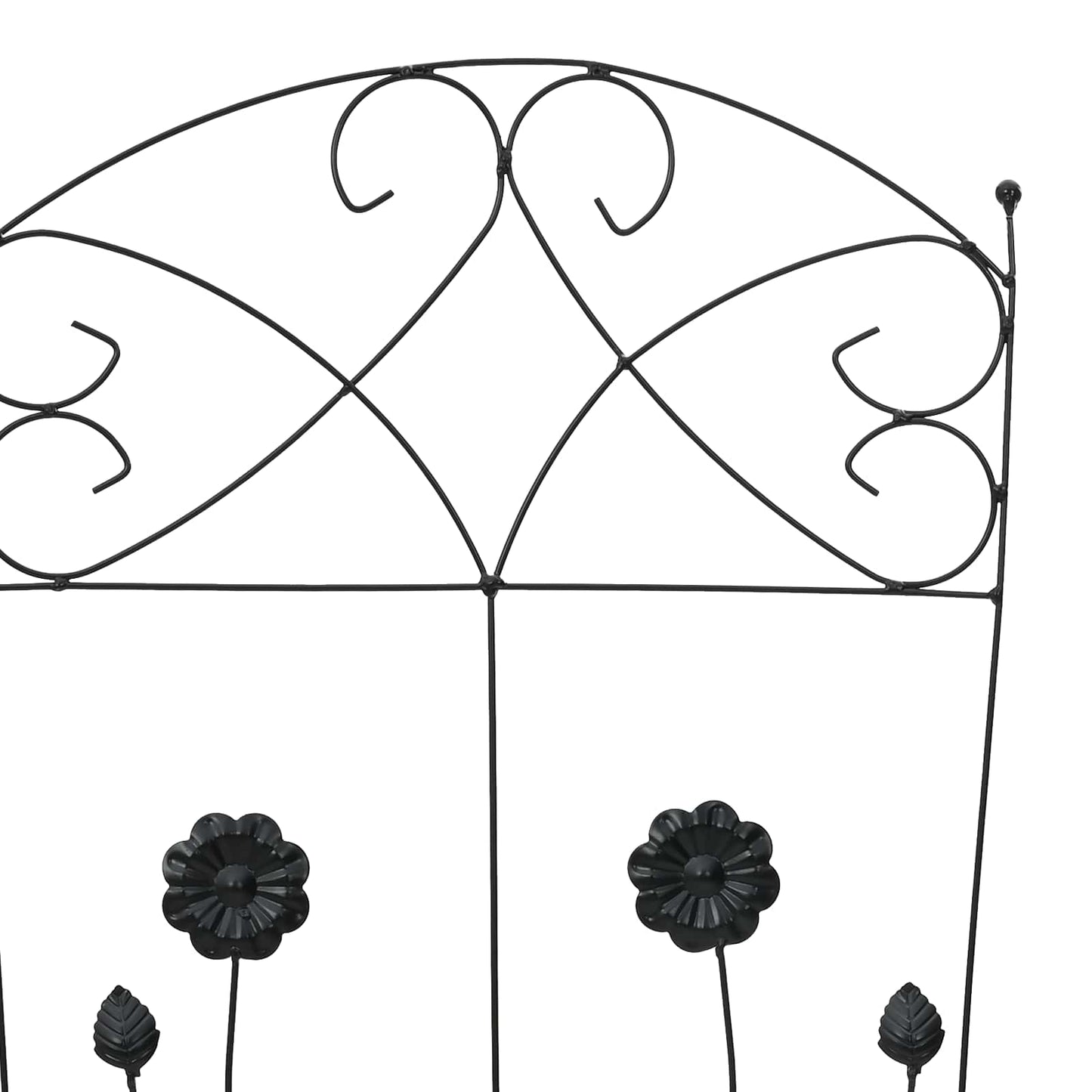 Recinzione per Giardino 3 pcs Nero 112 x 40 cm Acciaio