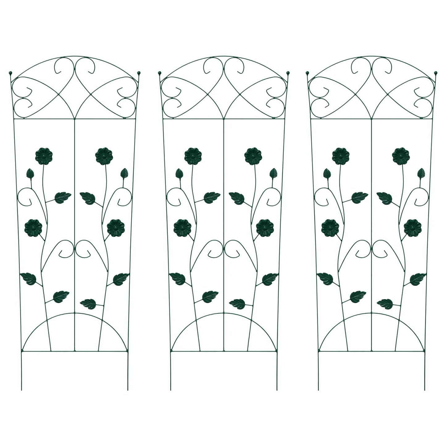 Recinzione per Giardino 3 pcs Verde 112 x 40 cm Acciaio