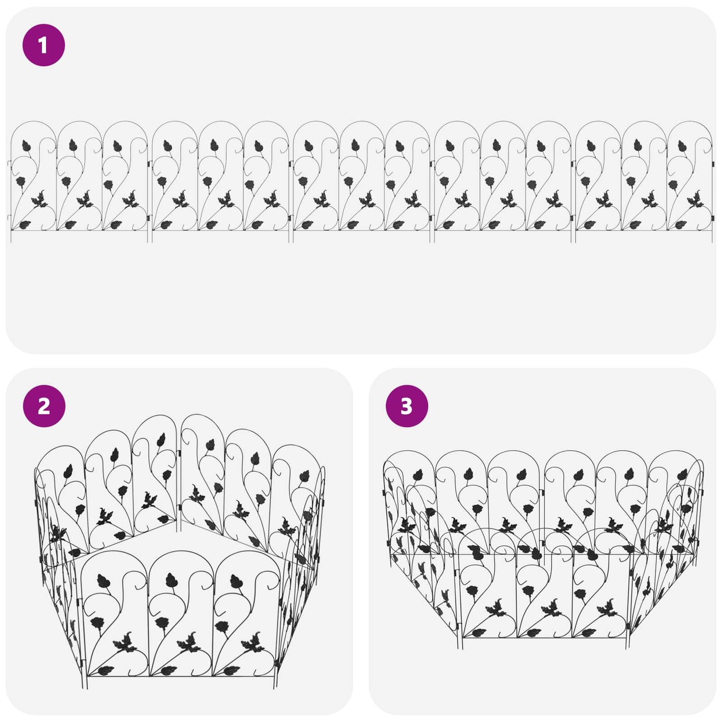 Recinzione per Giardino Traliccio Nero 307 x 54,5 x 0,3 cm