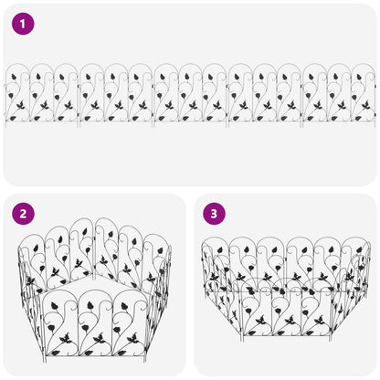 Recinzione per Giardino Traliccio Nero 307 x 54,5 x 0,3 cm