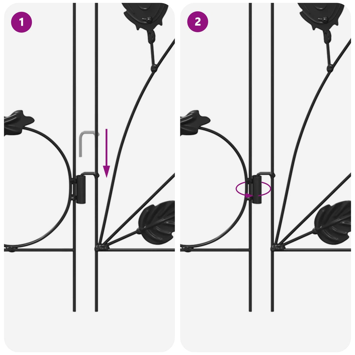 Recinzione per Giardino Traliccio Nero 307 x 54,5 x 0,3 cm