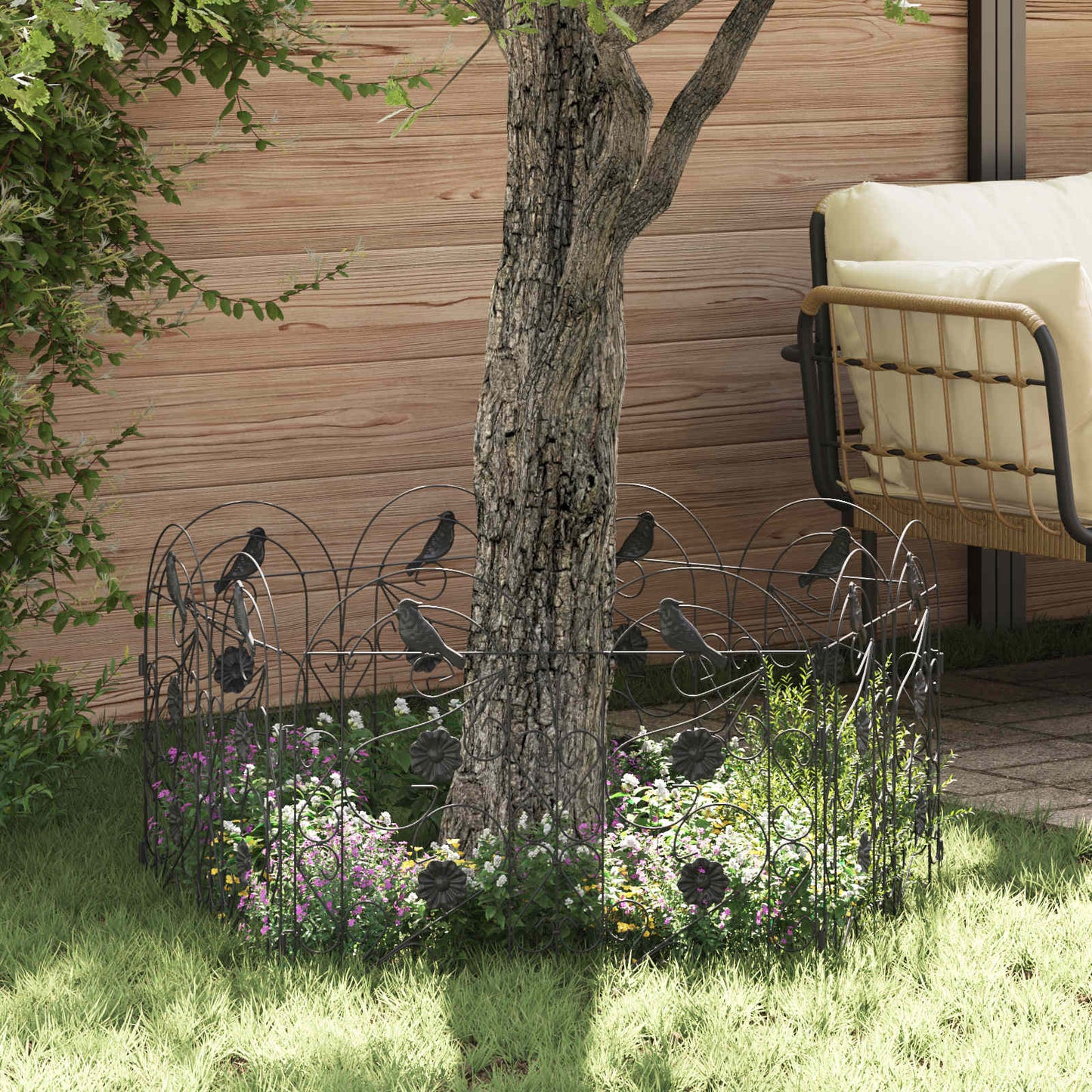 Recinzione per Giardino Traliccio Nero 308,5 x 54,5 x 0,3 cm