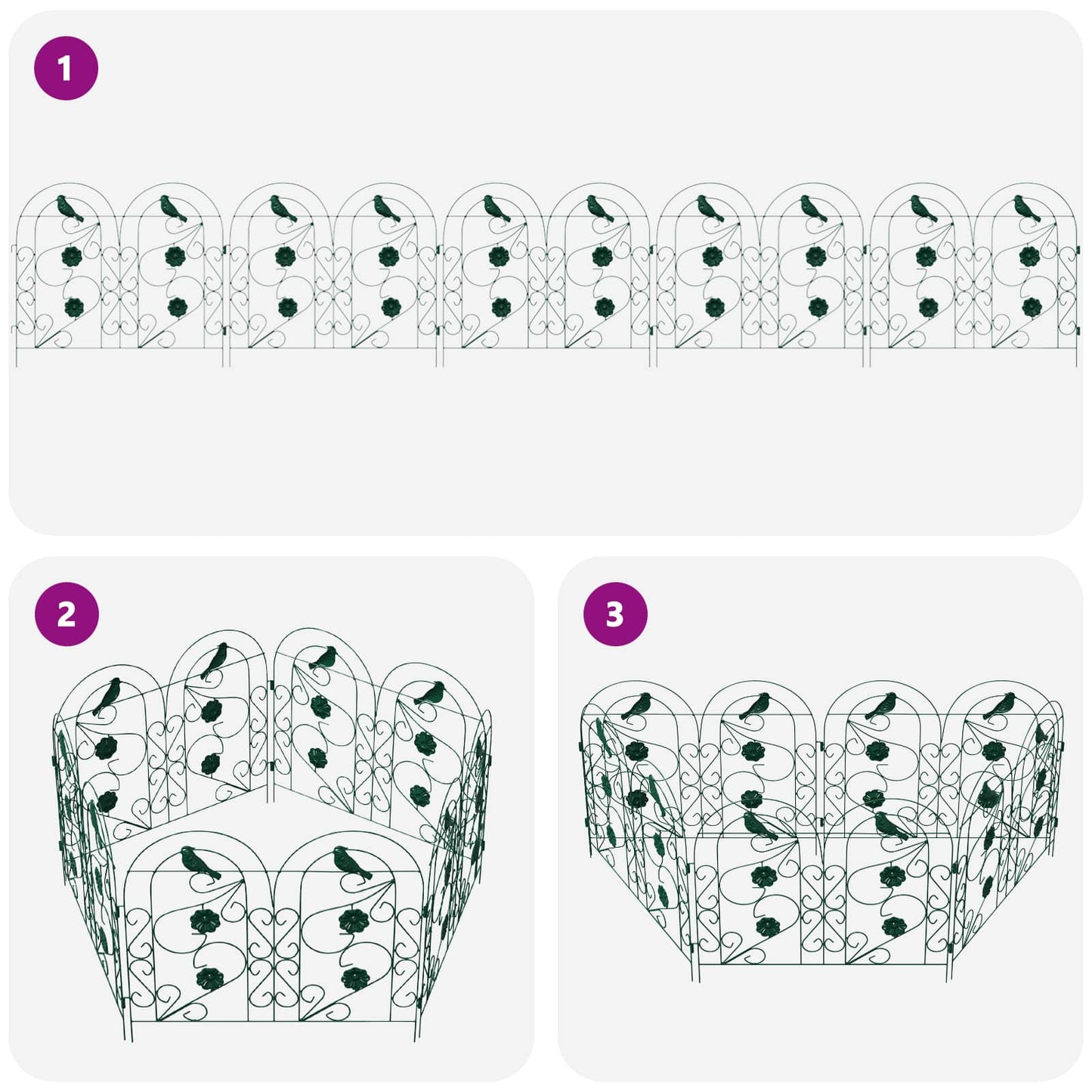 Recinzione per Giardino Traliccio Verde 308,5 x 54,5 x 0,3 cm