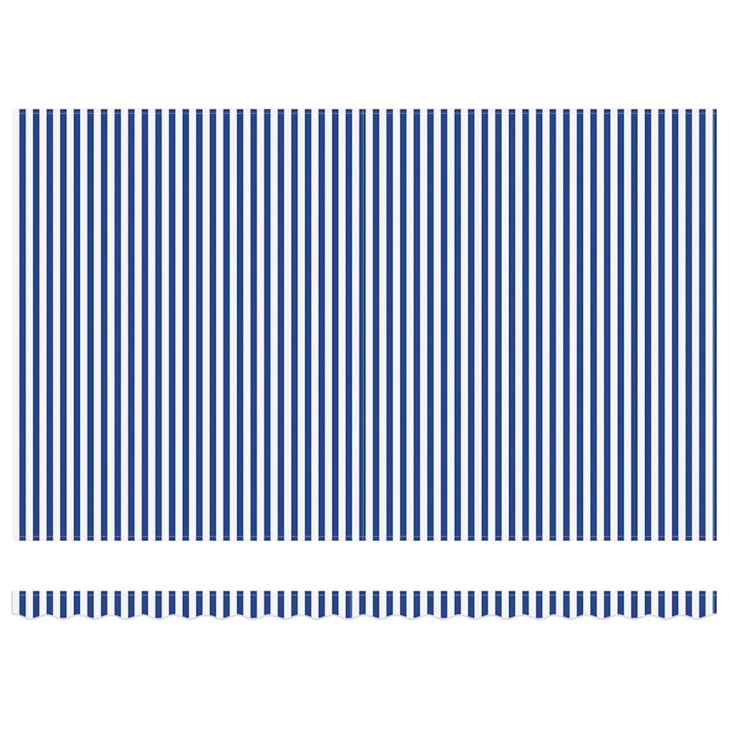 Tenda Retrattile con Blu e bianco 5 x 3 m Tessuto e metallo - homemem39