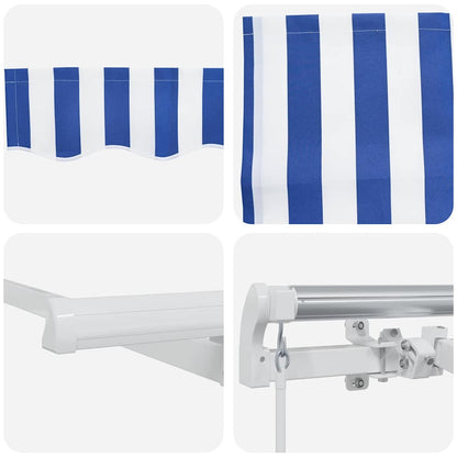 Tenda Retrattile Blu e Bianco 450 × 300 cm | homemem39