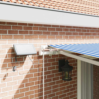 Tenda Retrattile con Blu e bianco 4.5 x 3 m Tessuto e metallo