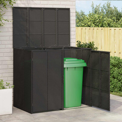 Cassa per Spazzatura 2 pcs Nero 130 x 80 x 115 cm Polietilene | homemem39