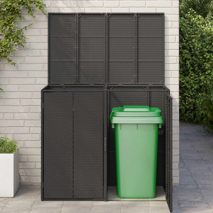 Cassa per Spazzatura 2 pcs Nero 130 x 80 x 115 cm Polietilene | homemem39