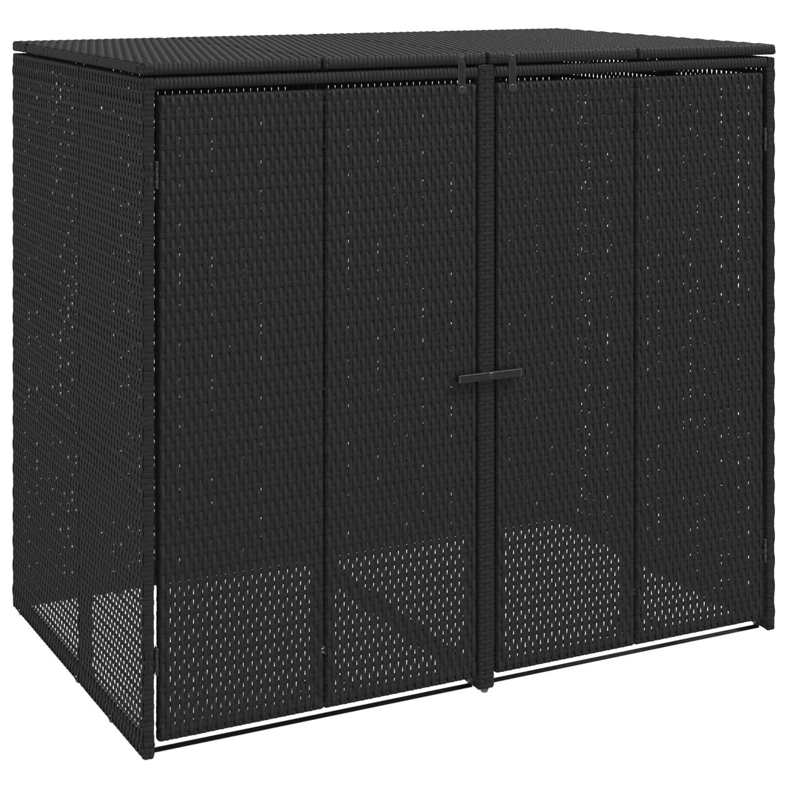 Cassa per Spazzatura 2 pcs Nero 130 x 80 x 115 cm Polietilene | homemem39