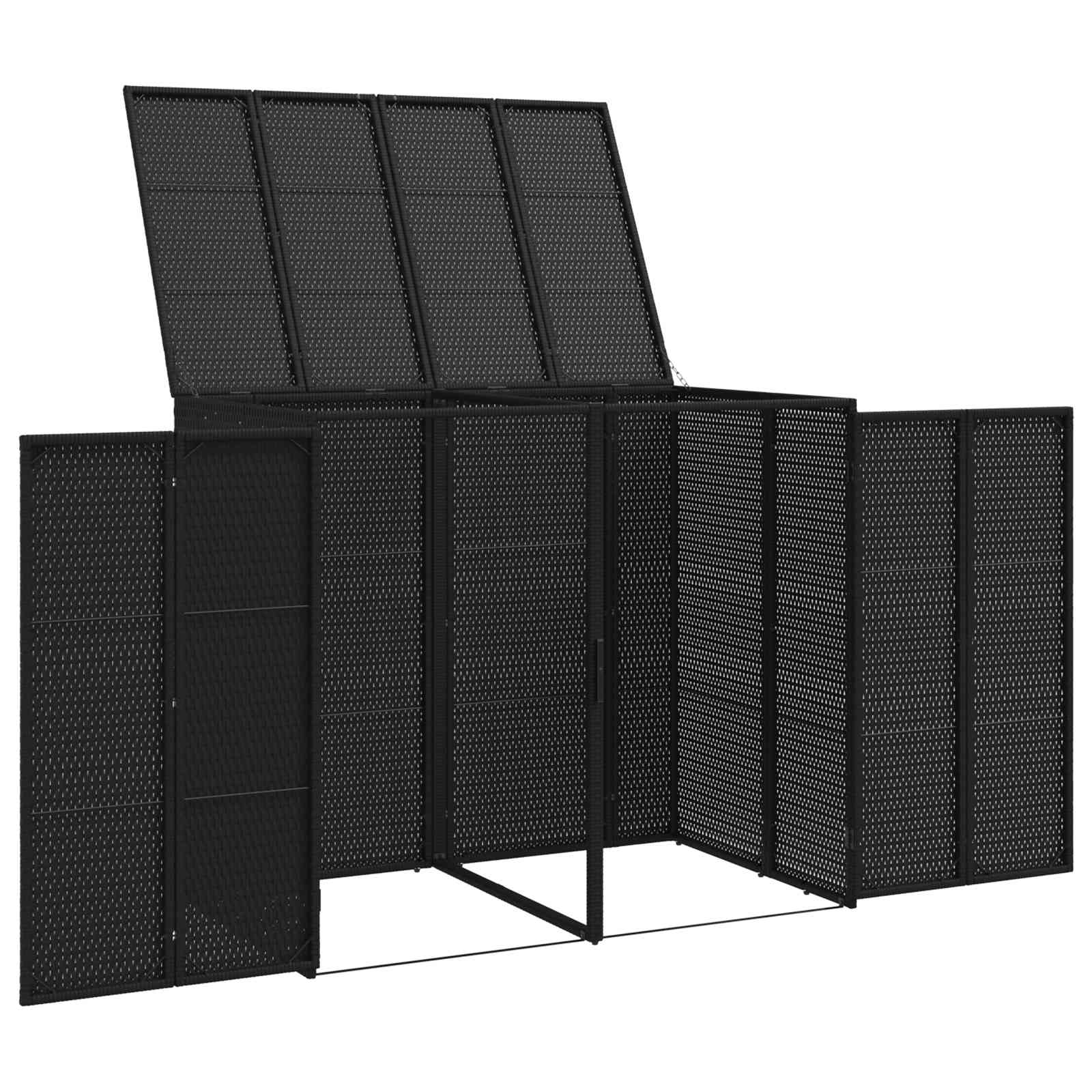 Cassa per Spazzatura 2 pcs Nero 130 x 80 x 115 cm Polietilene | homemem39
