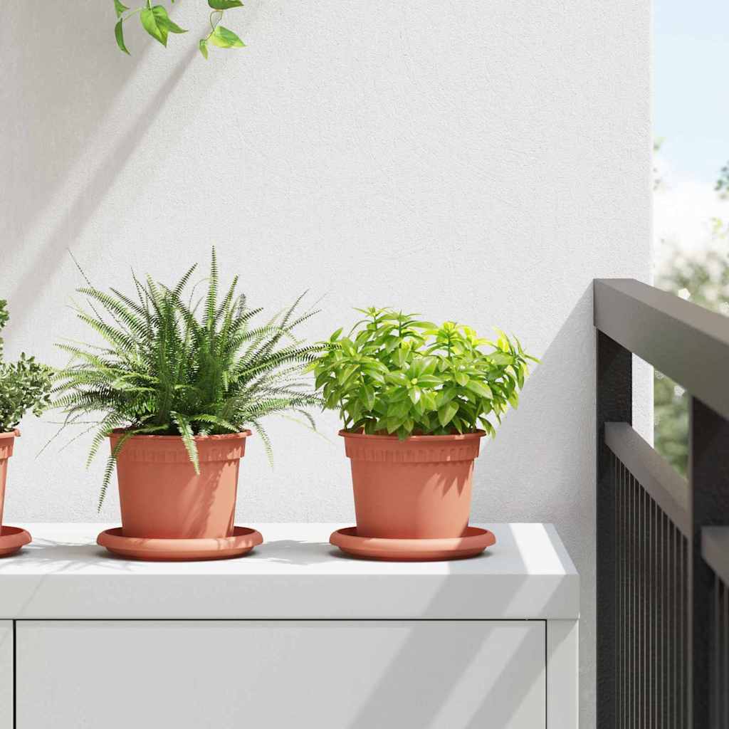 Vasi per Piante 6 pcs Rosso Mattone Ø 12,5 x 10 cm Plastica | homemem39