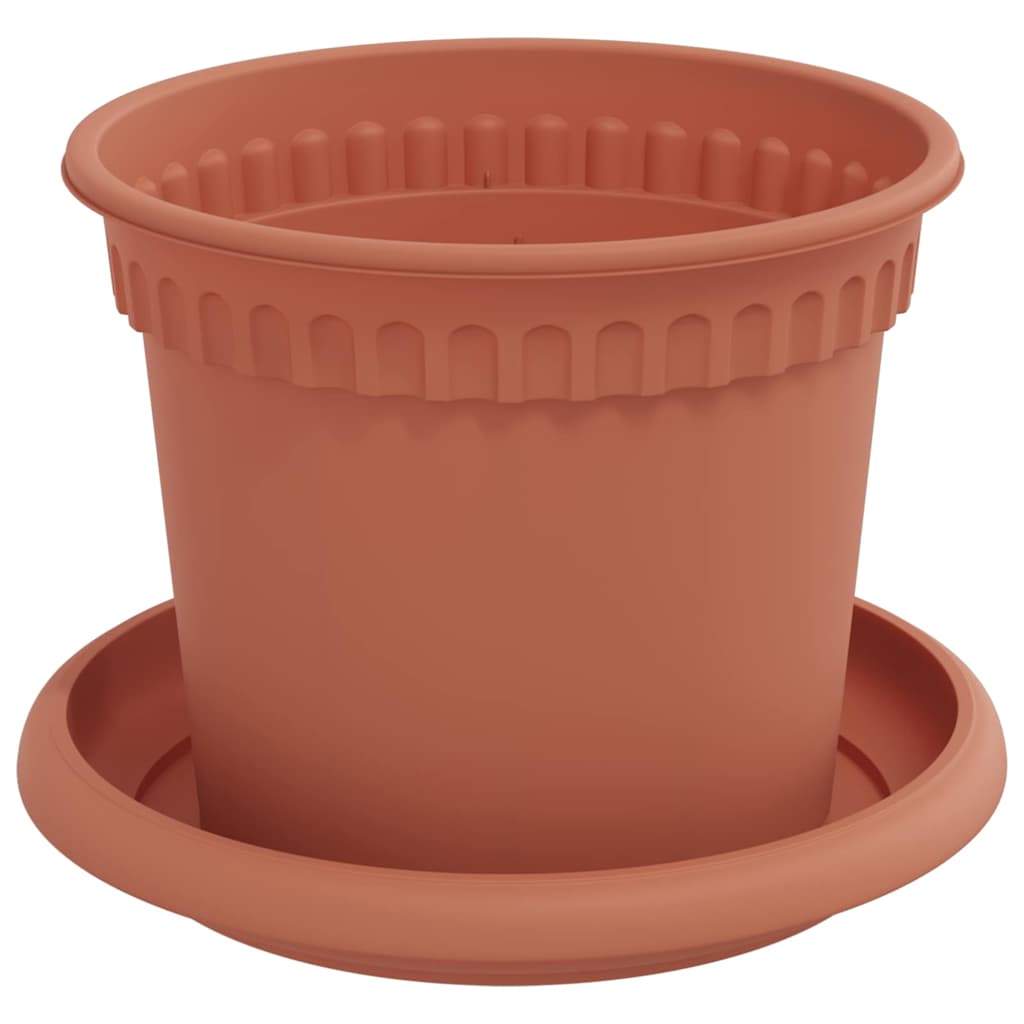 Vasi per Piante 6 pcs Rosso Mattone Ø 12,5 x 10 cm Plastica | homemem39