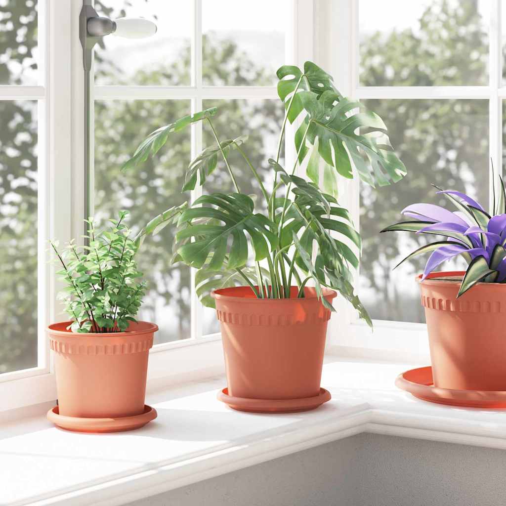 Vasi per Piante 6 pcs Rosso Mattone Ø 17 x 14 cm Plastica | homemem39
