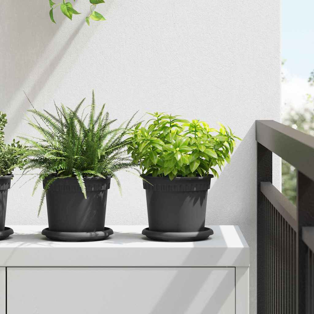Vasi per Piante 6 pcs Nero Ø 15 x 12 cm Plastica | homemem39