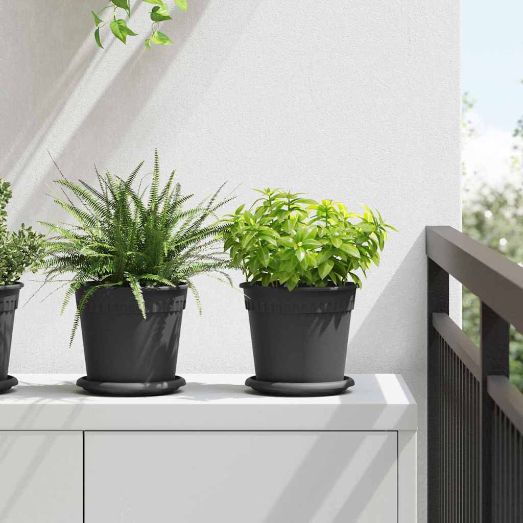 Vasi per Piante 6 pcs Nero Ø 17 x 14 cm Plastica | homemem39