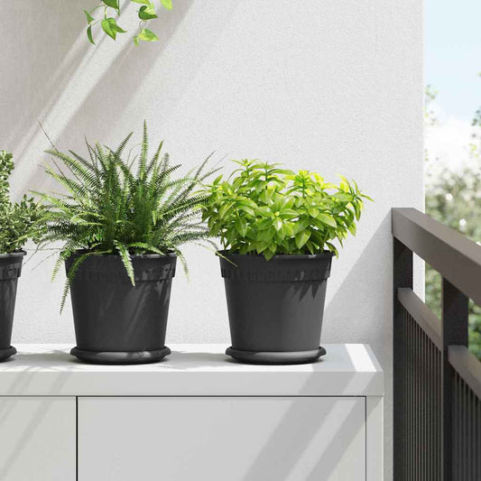 Vasi per Piante 6 pcs Nero Ø 19 x 16 cm Plastica