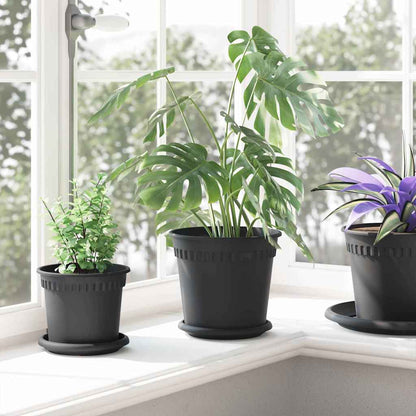 Vasi per Piante 6 pcs Nero Ø 19 x 16 cm Plastica