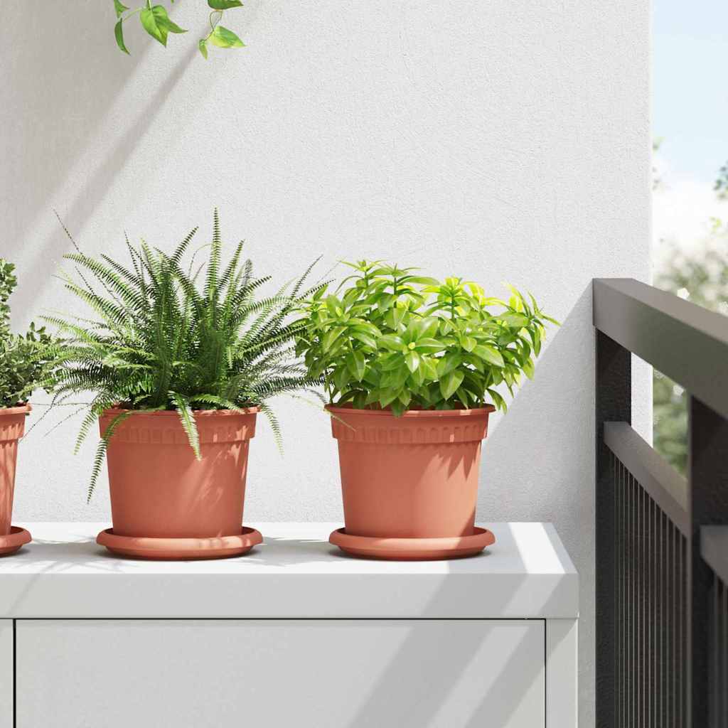 Vasi per Piante 24 pcs Rosso Mattone Ø 15 x 12 cm Plastica | homemem39