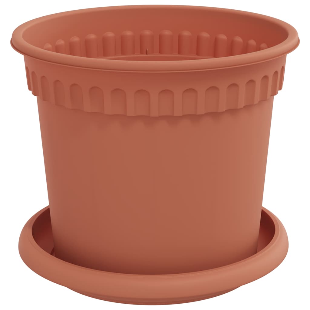 Vasi per Piante 24 pcs Rosso Mattone Ø 15 x 12 cm Plastica | homemem39
