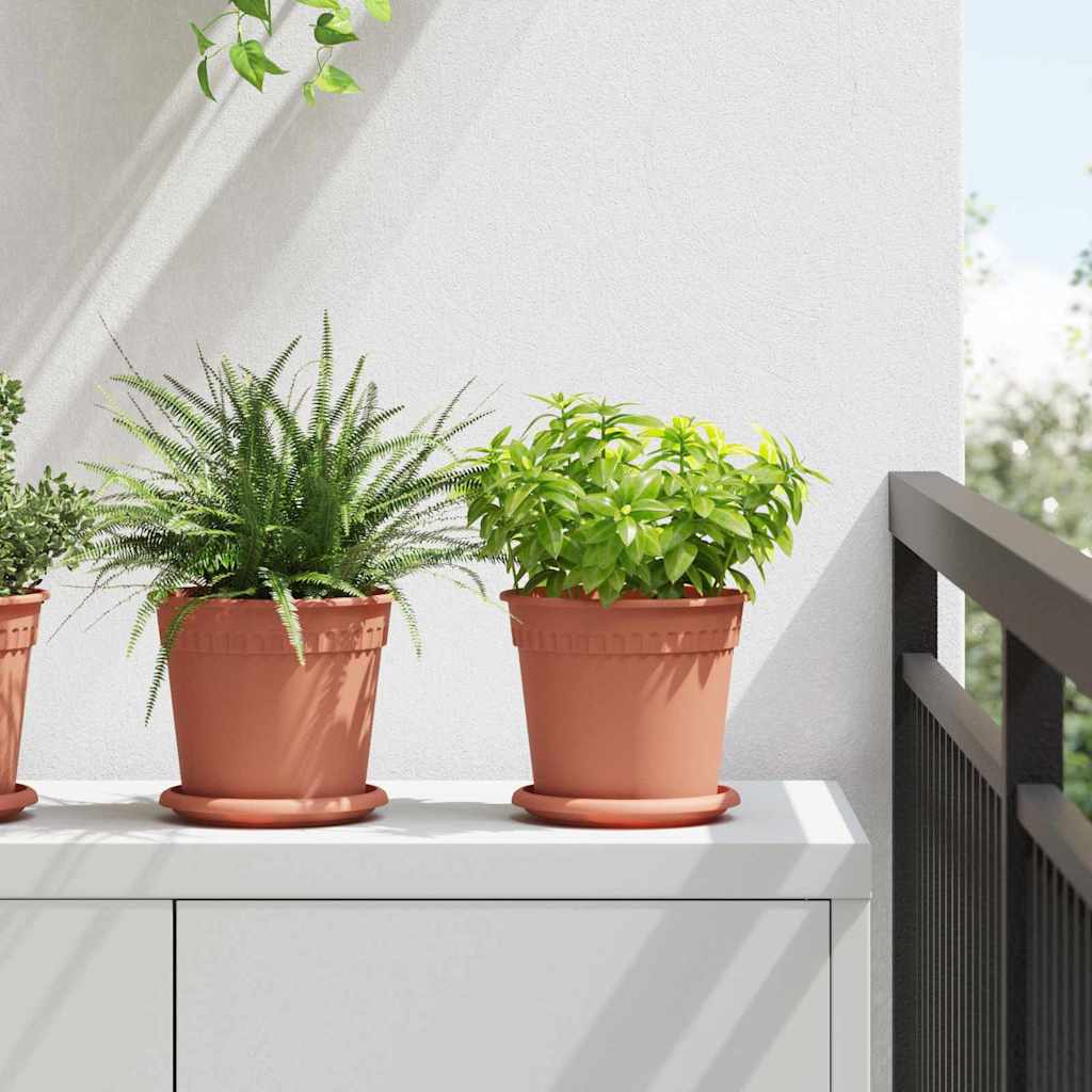 Vasi per Piante 24 pcs Rosso Mattone Ø 17 x 14 cm Plastica | homemem39