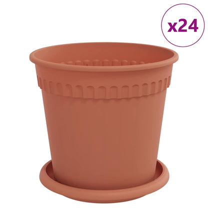 Vasi per Piante 24 pcs Rosso Mattone Ø 17 x 14 cm Plastica | homemem39