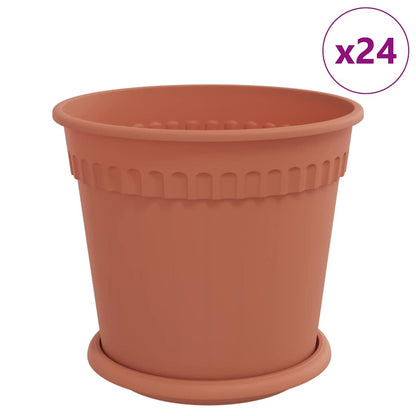 Vasi per Piante 24 pcs Rosso Mattone Ø 19 x 16 cm Plastica | homemem39