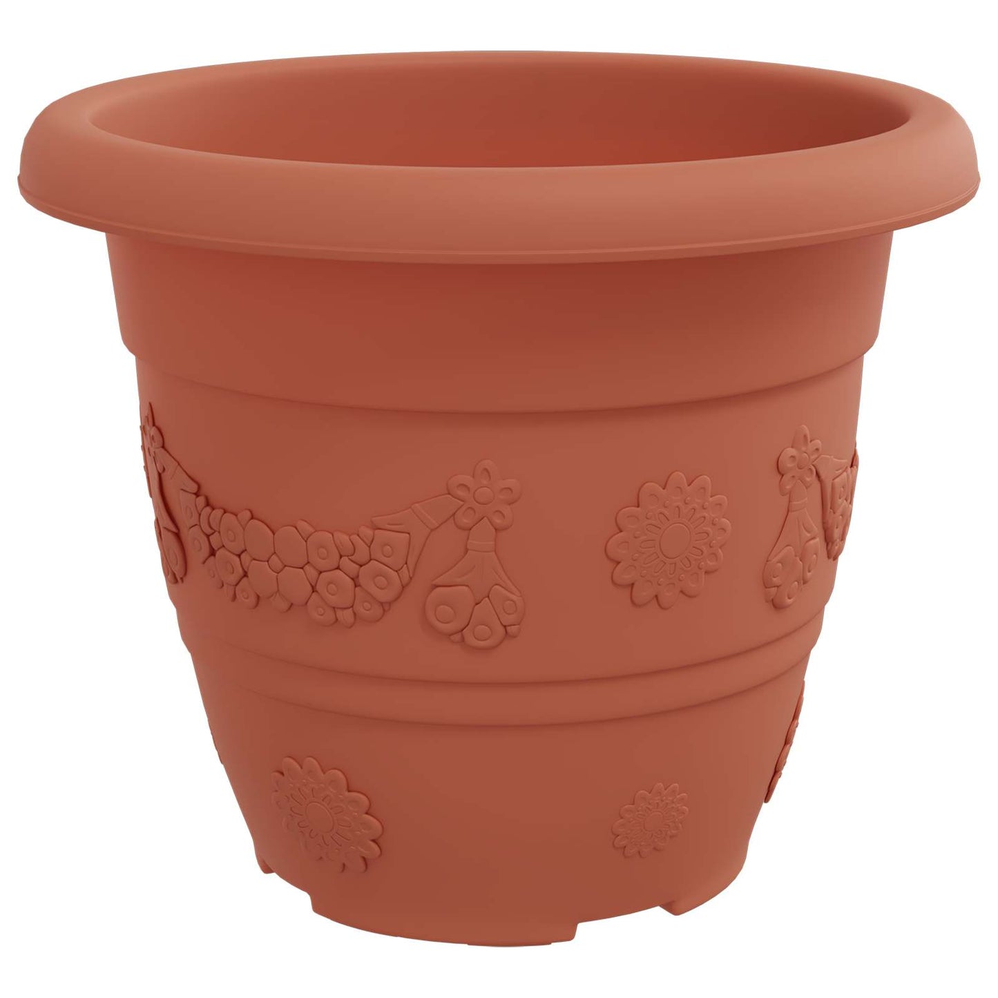 Vasi per Piante 6 pcs Rosso Mattone Ø 22 x 18 cm Plastica | homemem39