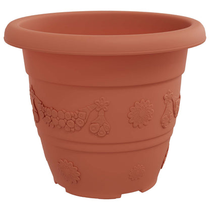 Vasi per Piante 6 pcs Rosso Mattone Ø 22 x 18 cm Plastica | homemem39