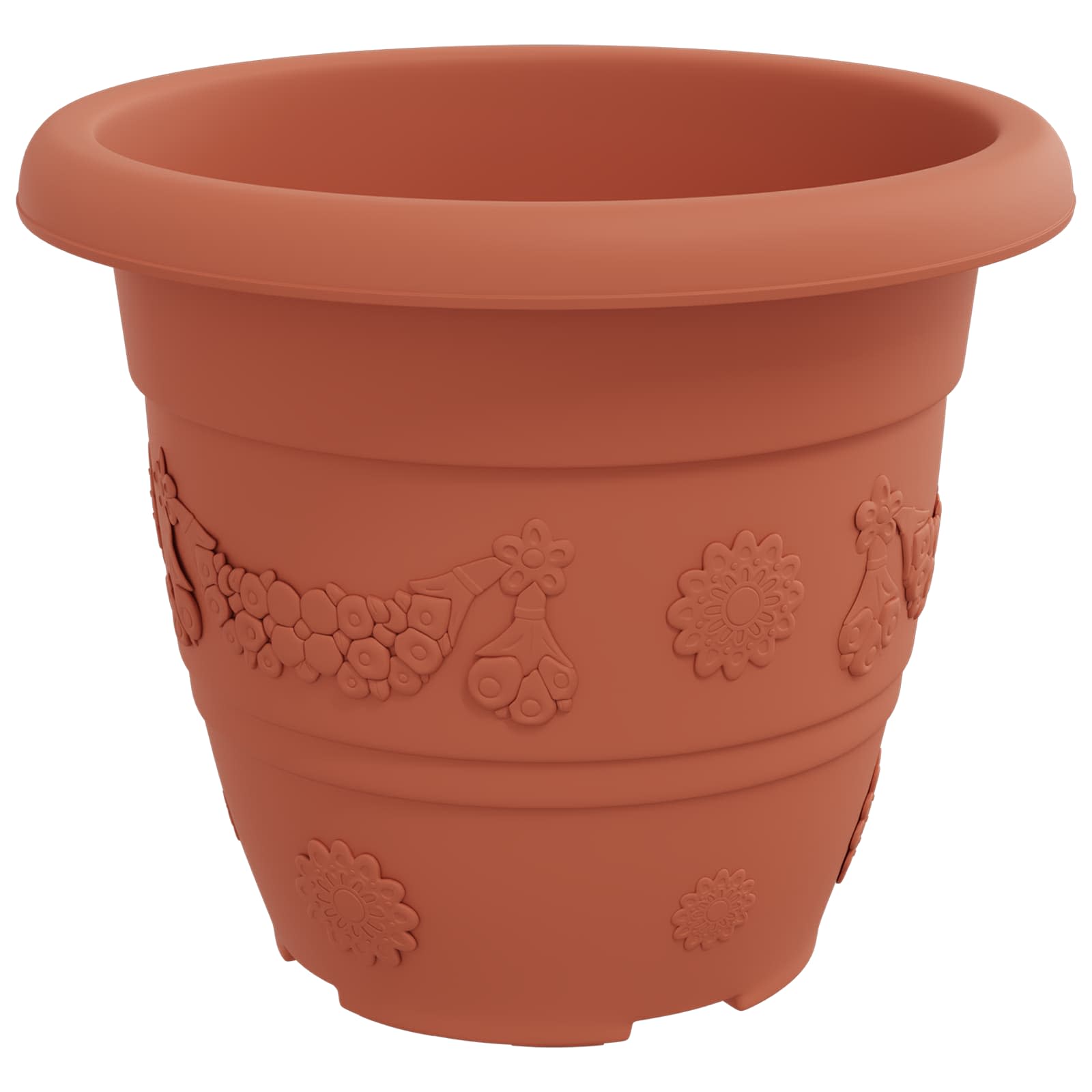 Vasi per Piante 6 pcs Rosso Mattone Ø 26 x 21.5 cm Plastica | homemem39