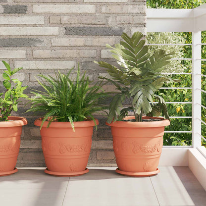 Vasi per Piante 6 pcs Rosso Mattone Ø 34 x 28 cm Plastica | homemem39