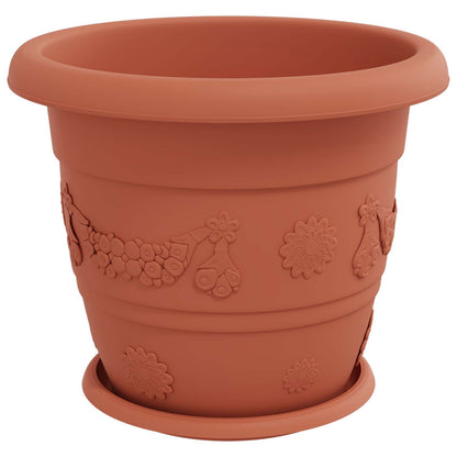 Vasi per Piante 6 pcs Rosso Mattone Ø 34 x 28 cm Plastica | homemem39
