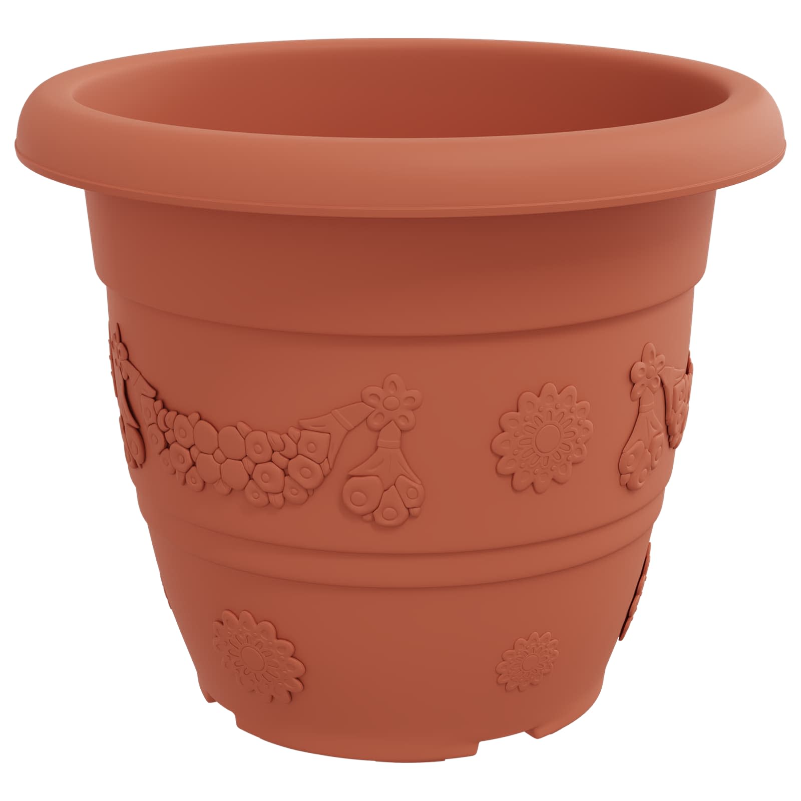 Vasi per Piante 6 pcs Rosso Mattone Ø 34 x 28 cm Plastica | homemem39