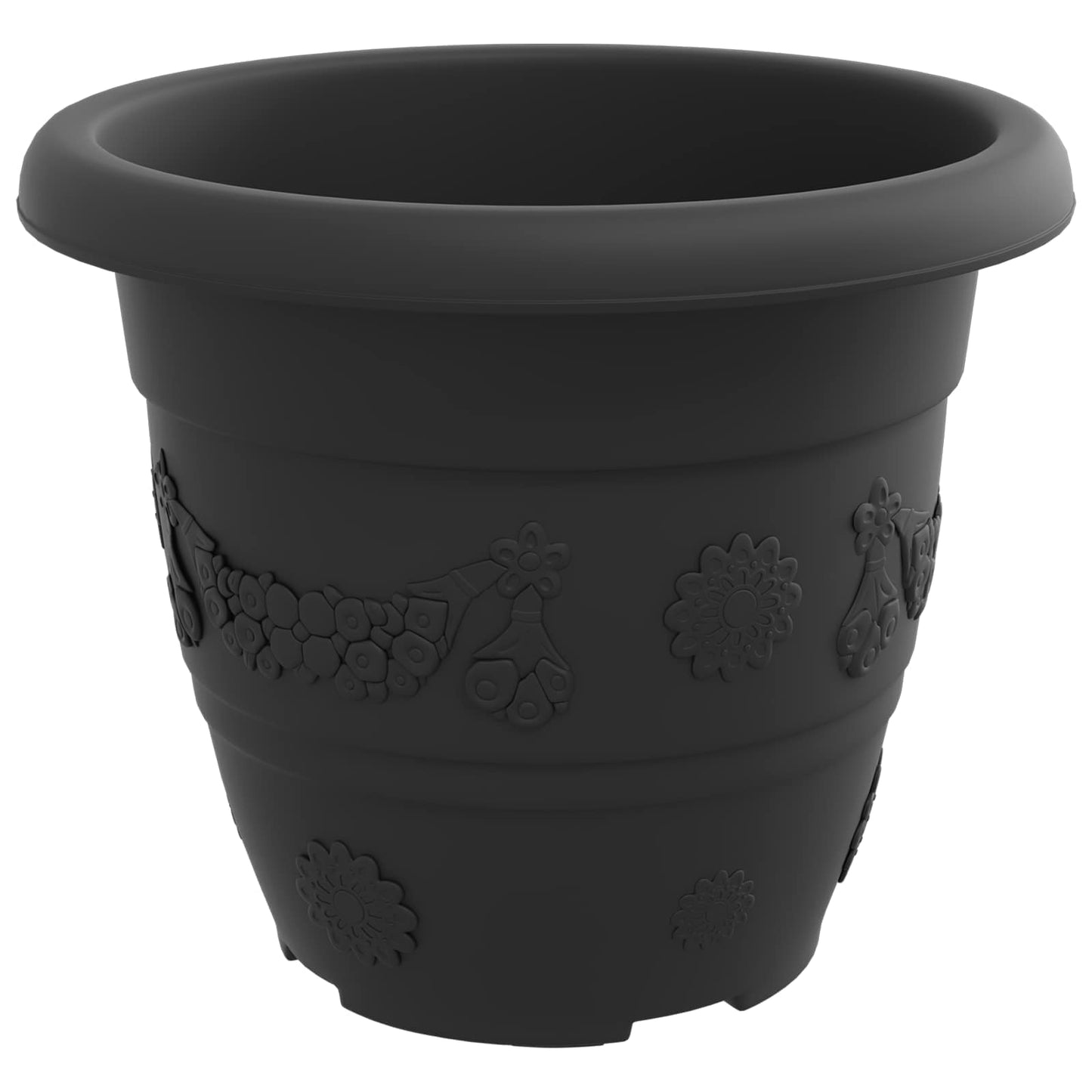 Vasi per Piante 6 pcs Nero Ø 22 x 18 cm Plastica | homemem39