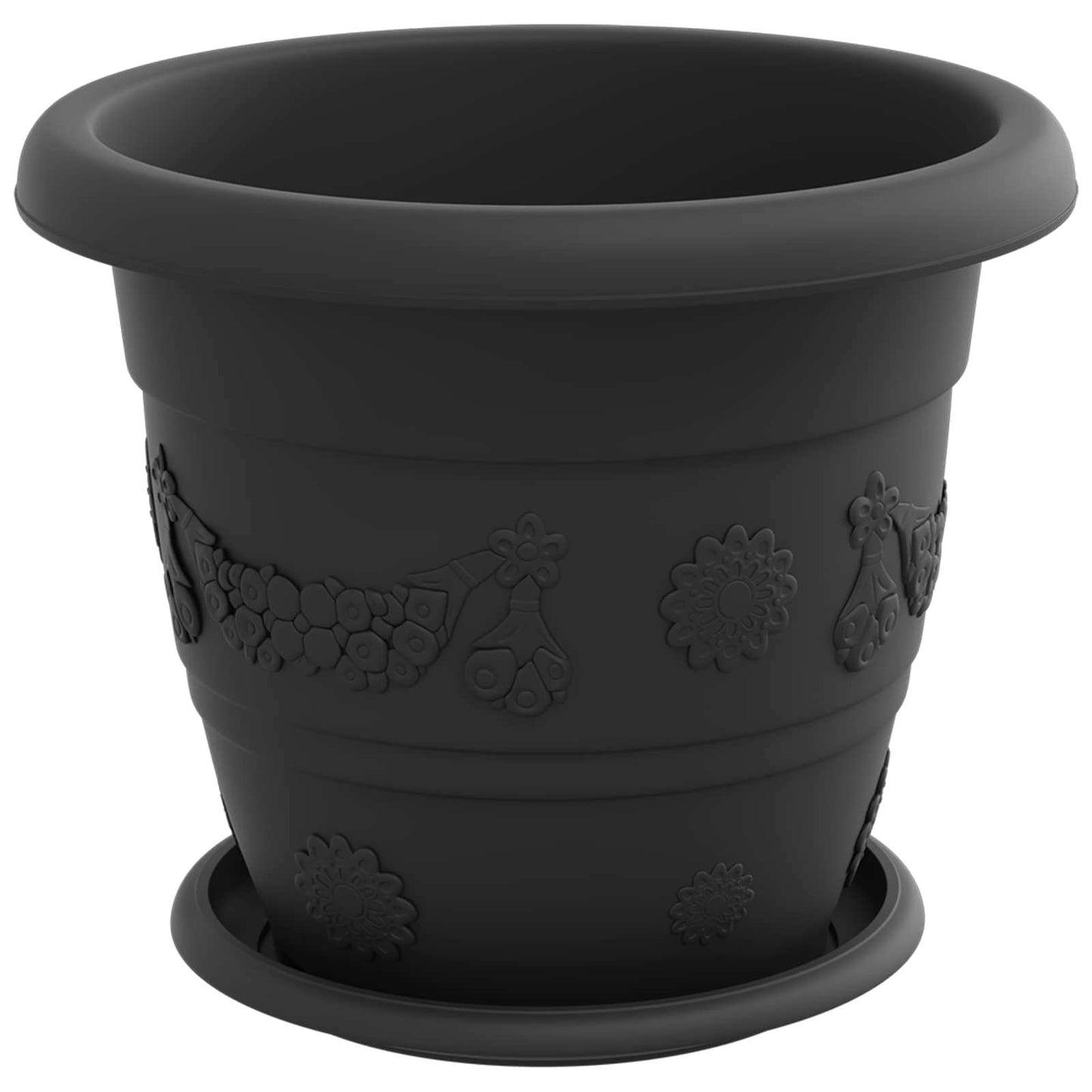 Vasi per Piante 6 pcs Nero Ø 26 x 21.5 cm Plastica | homemem39