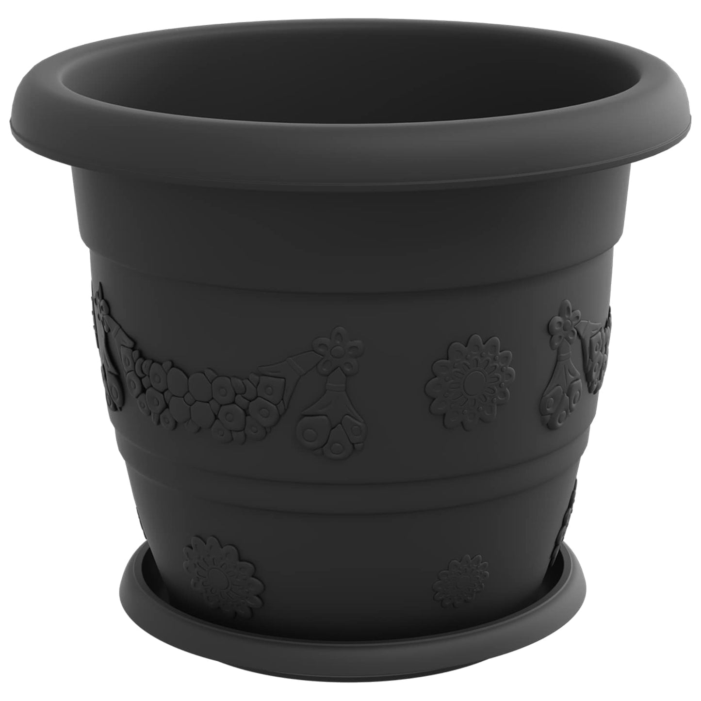 Vasi per Piante 6 pcs Nero Ø 30 x 25 cm Plastica | homemem39