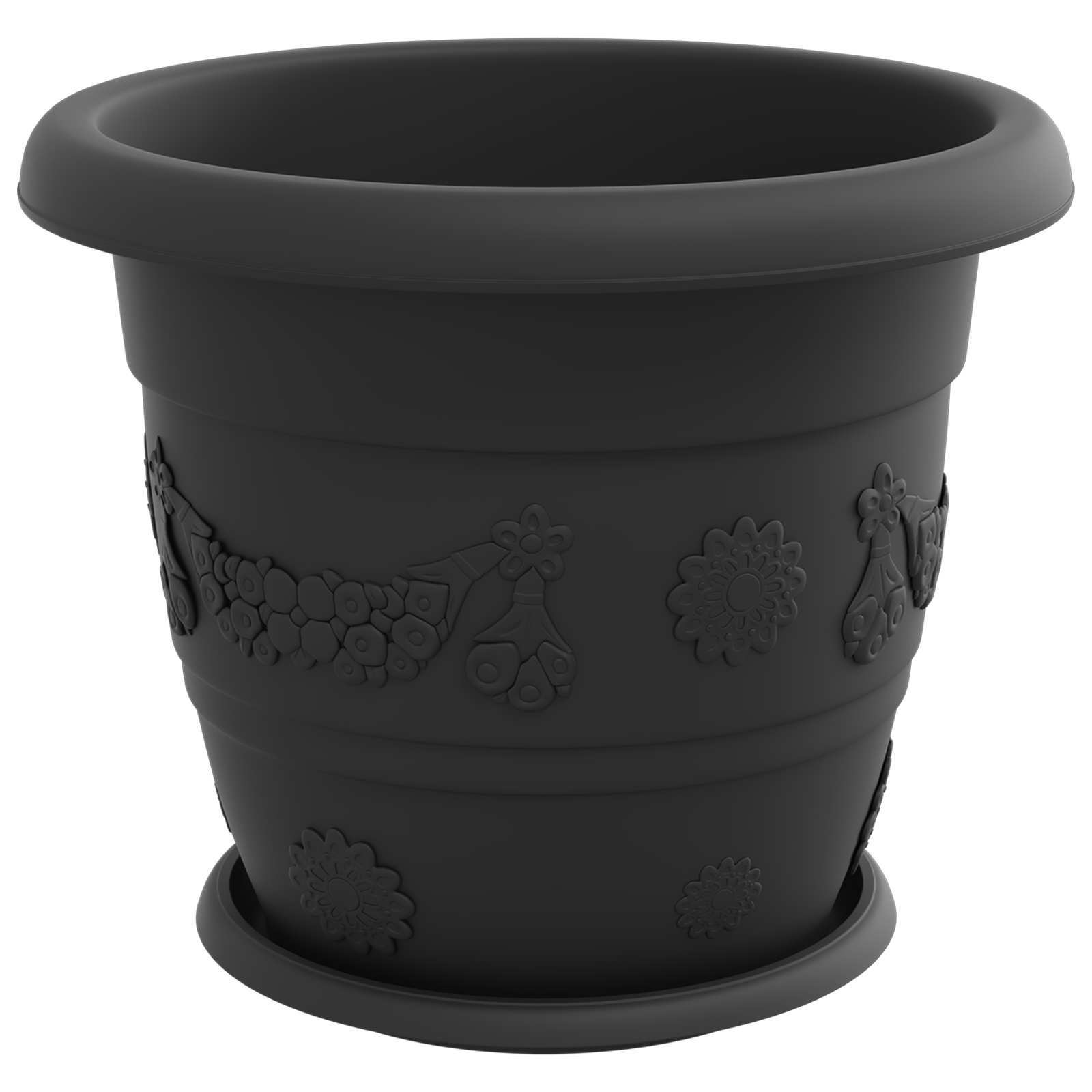 Vasi per Piante 6 pcs Nero Ø 34 x 28 cm Plastica | homemem39