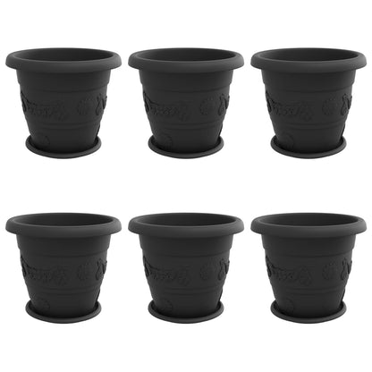Vasi per Piante 6 pcs Nero Ø 39 x 32 cm Plastica | homemem39