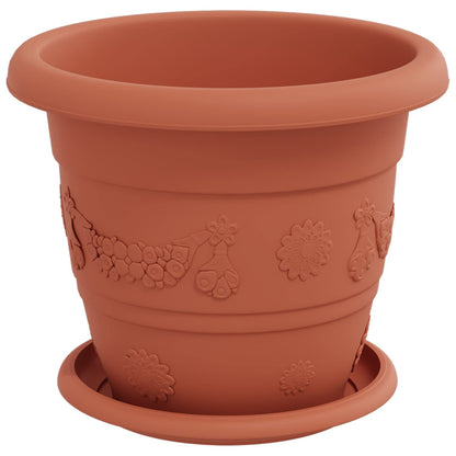 Vasi per Piante 24 pcs Rosso Mattone Ø 22 x 18 cm Plastica | homemem39
