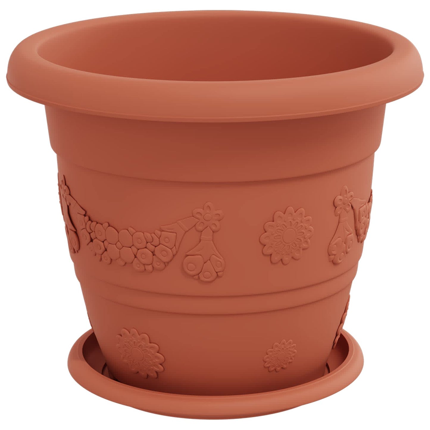 Vasi per Piante 24 pcs Rosso Mattone Ø 26 x 21.5 cm Plastica