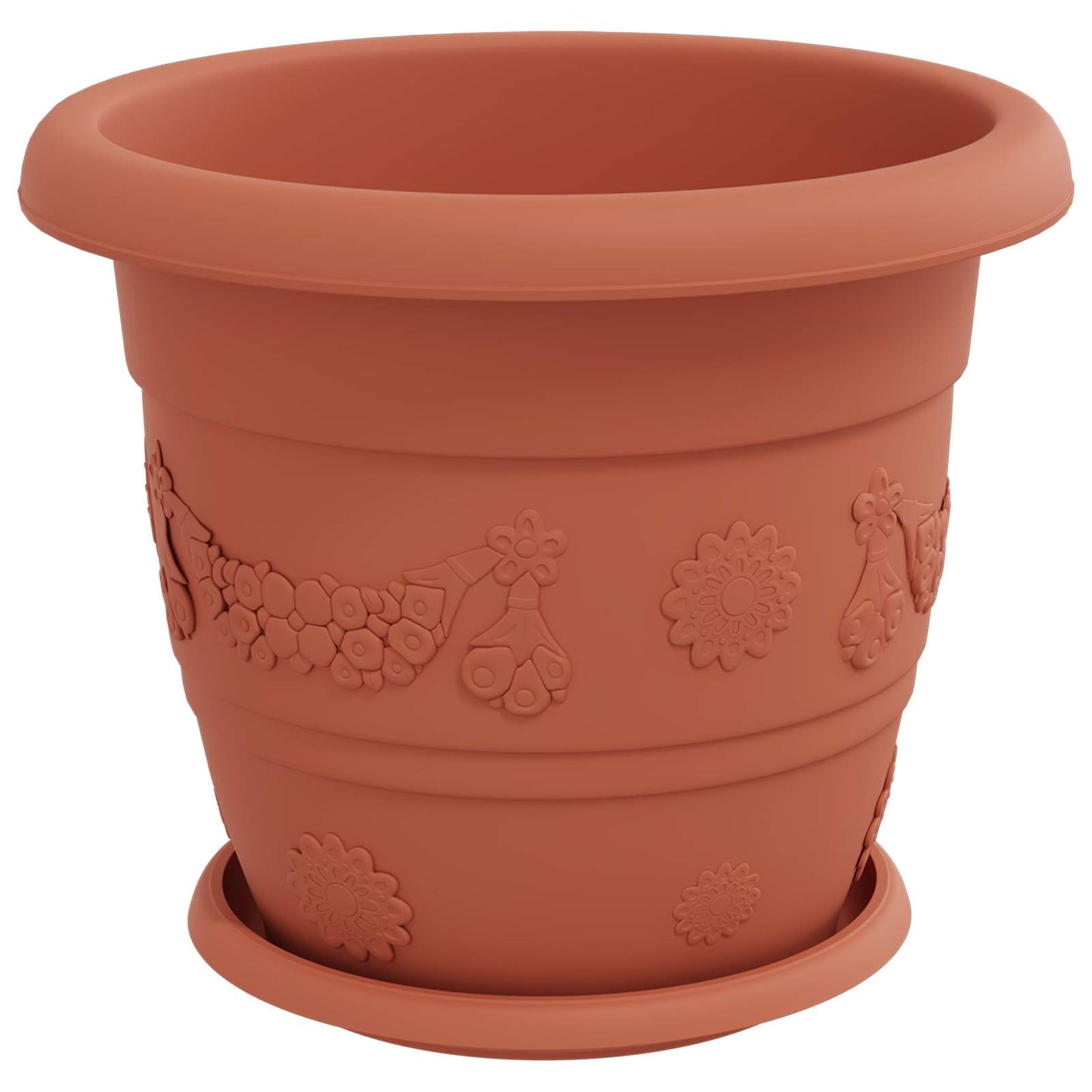 Vasi per Piante 24 pcs Rosso Mattone Ø 30 x 25 cm Plastica | homemem39