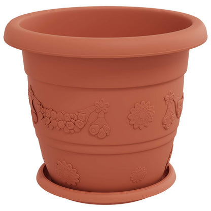 Vasi per Piante 24 pcs Rosso Mattone Ø 30 x 25 cm Plastica | homemem39