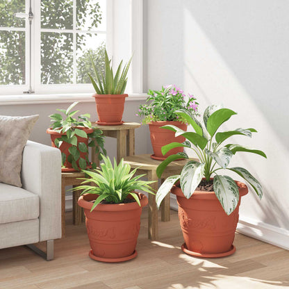 Vasi per Piante 24 pcs Rosso Mattone Ø 34 x 28 cm Plastica | homemem39