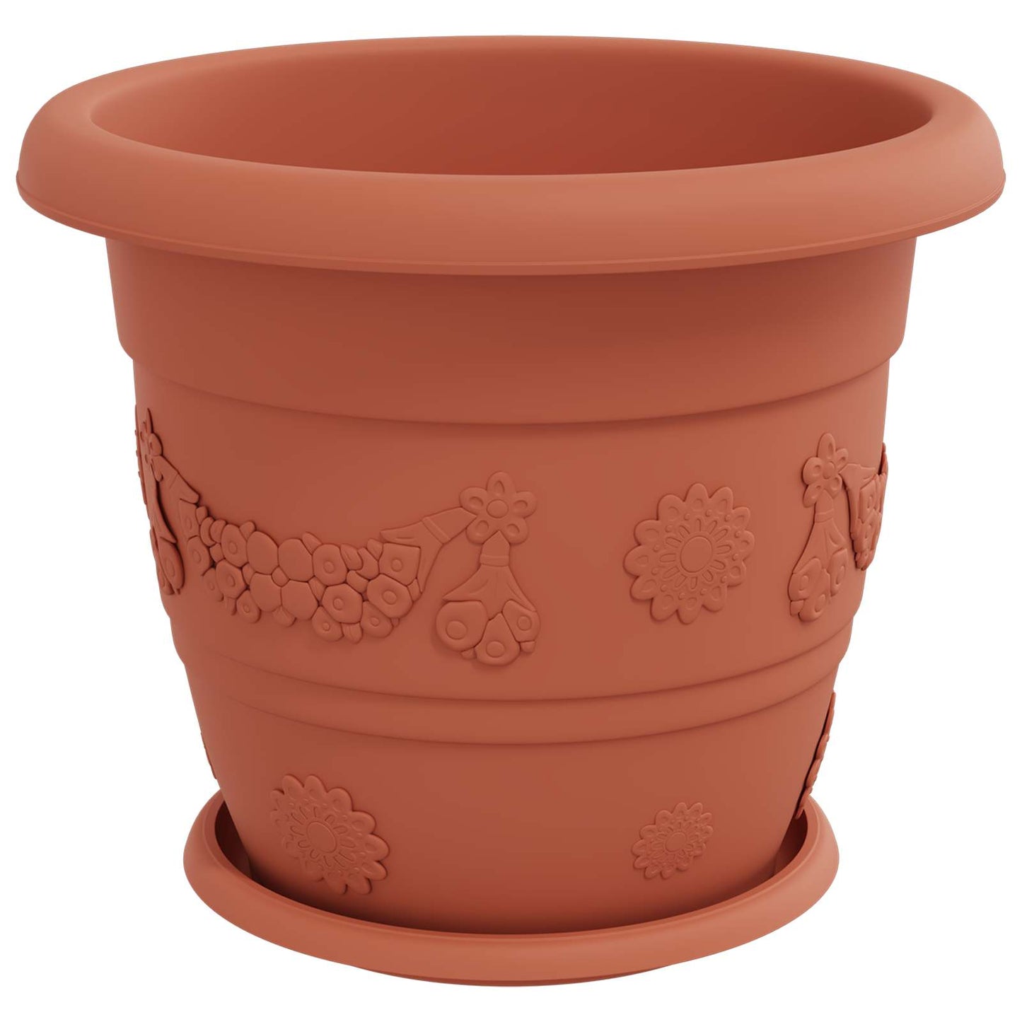 Vasi per Piante 24 pcs Rosso Mattone Ø 34 x 28 cm Plastica | homemem39