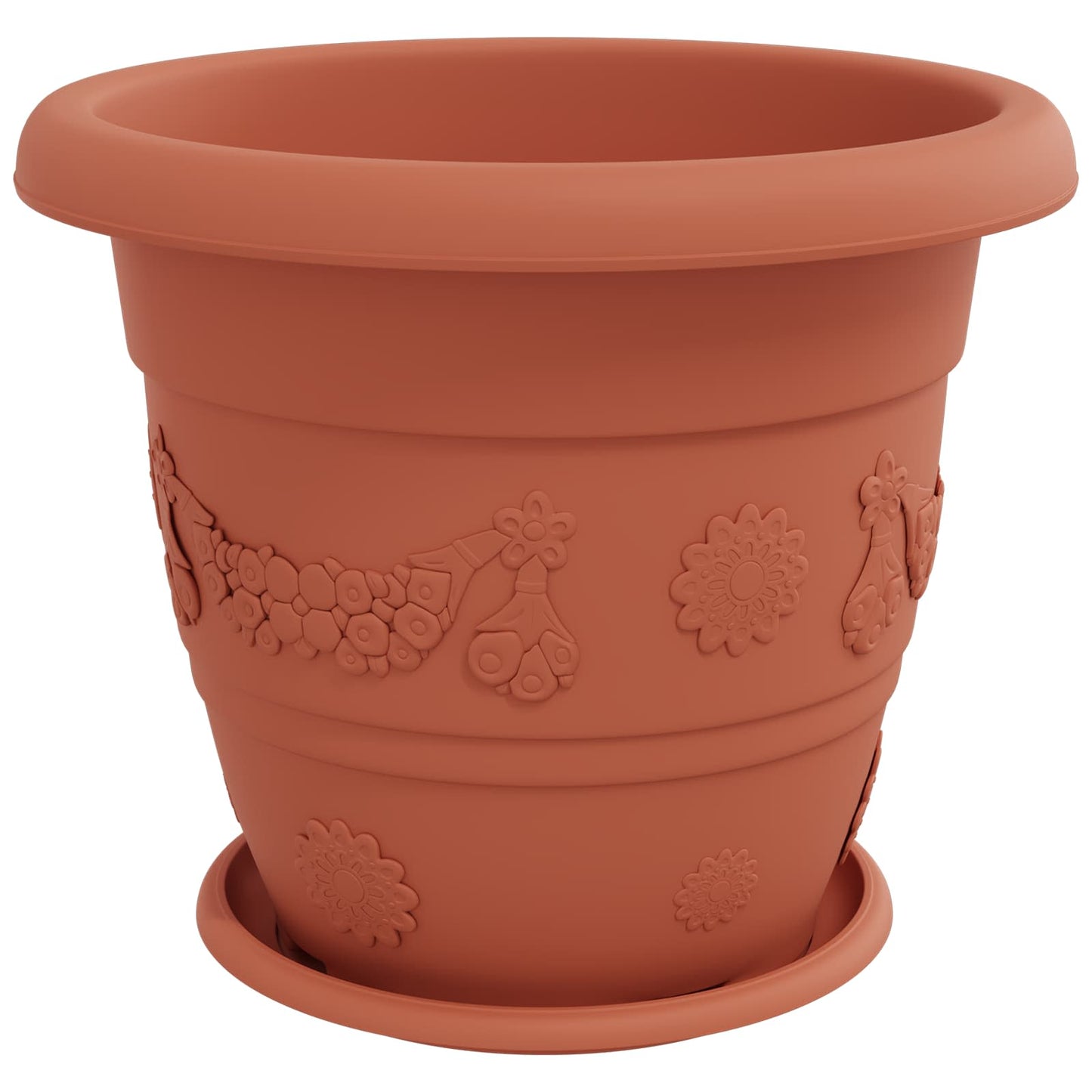 Vasi per Piante 24 pcs Rosso Mattone Ø 39 x 32 cm Plastica | homemem39