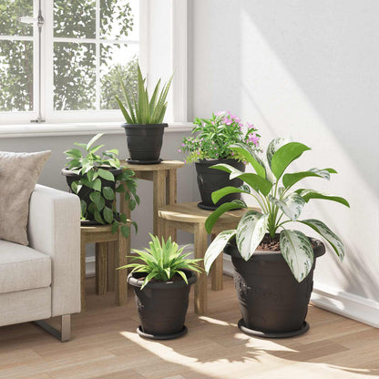 Vasi per Piante 24 pcs Nero Ø 26 x 21.5 cm Plastica | homemem39