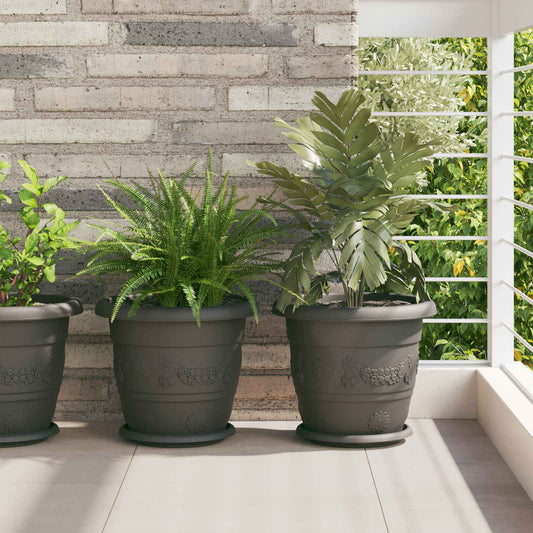 Vasi per Piante 24 pcs Nero Ø 30 x 25 cm Plastica