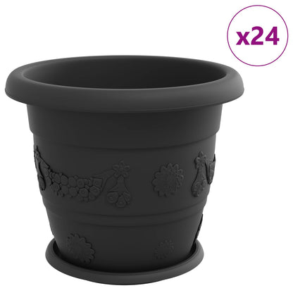 Vasi per Piante 24 pcs Nero Ø 34 x 28 cm Plastica
