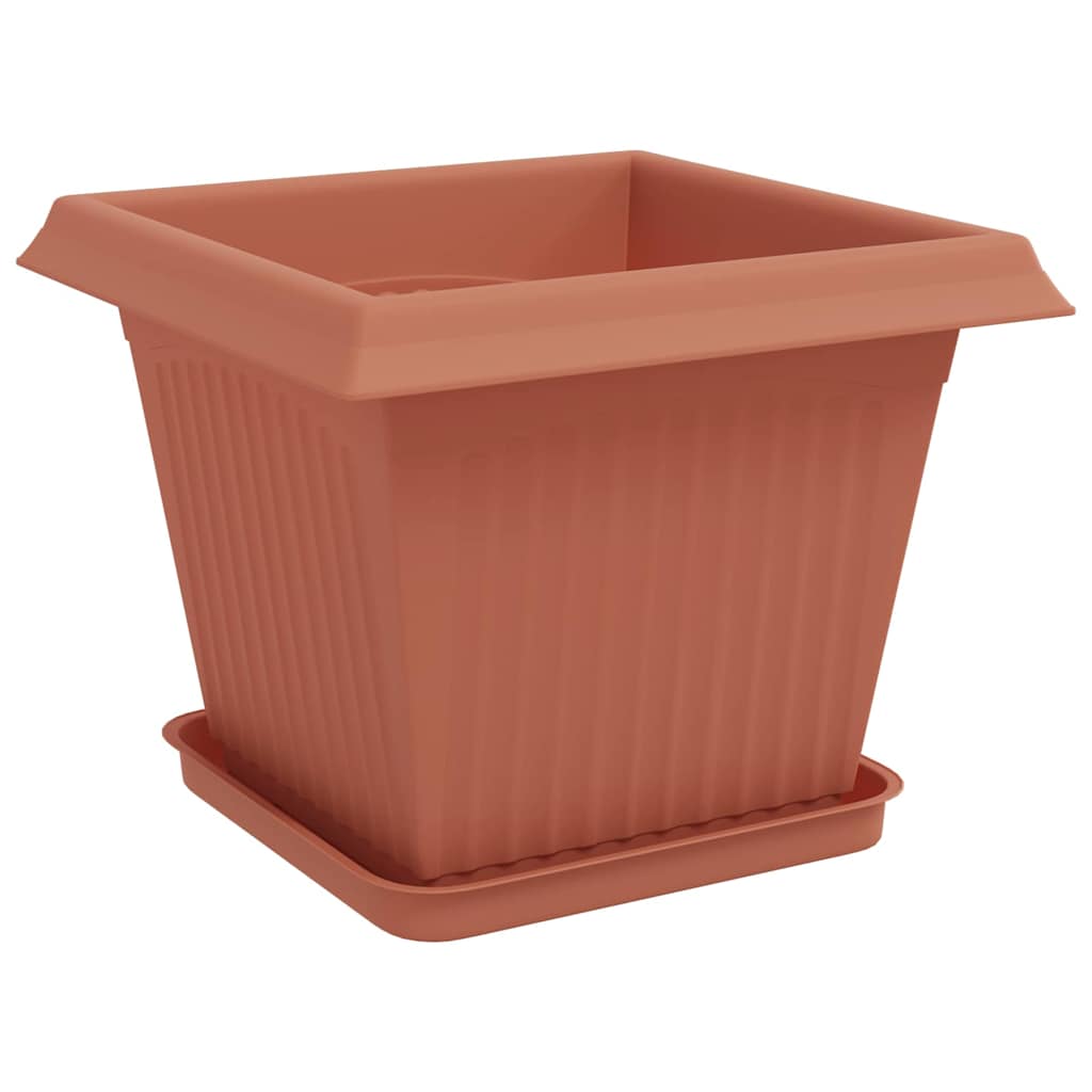 Vasi per Piante 6 pcs Rosso Mattone 33 x 33 x 26 cm Plastica | homemem39