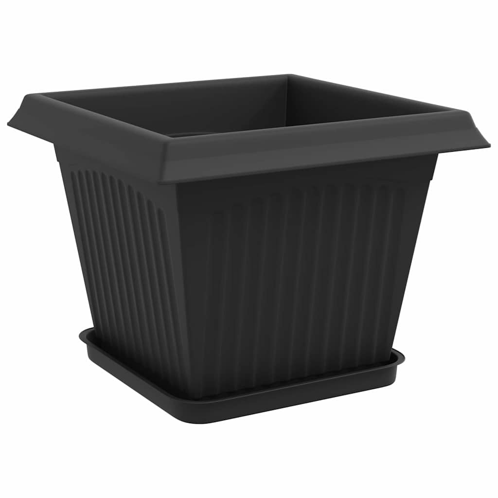 Vasi per Piante 6 pcs Nero 28,5 x 28,5 x 22 cm Plastica | homemem39