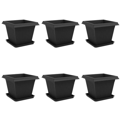 Vasi per Piante 6 pcs Nero 43 x 43 x 33,5 cm Plastica | homemem39